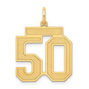 14k Yellow Gold, Jersey Collection, Medium Number 50 Pendant